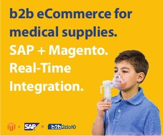 b2b eCommerce for
medical supplies.
SAP + Magento.
Real-Time
Integration.
 