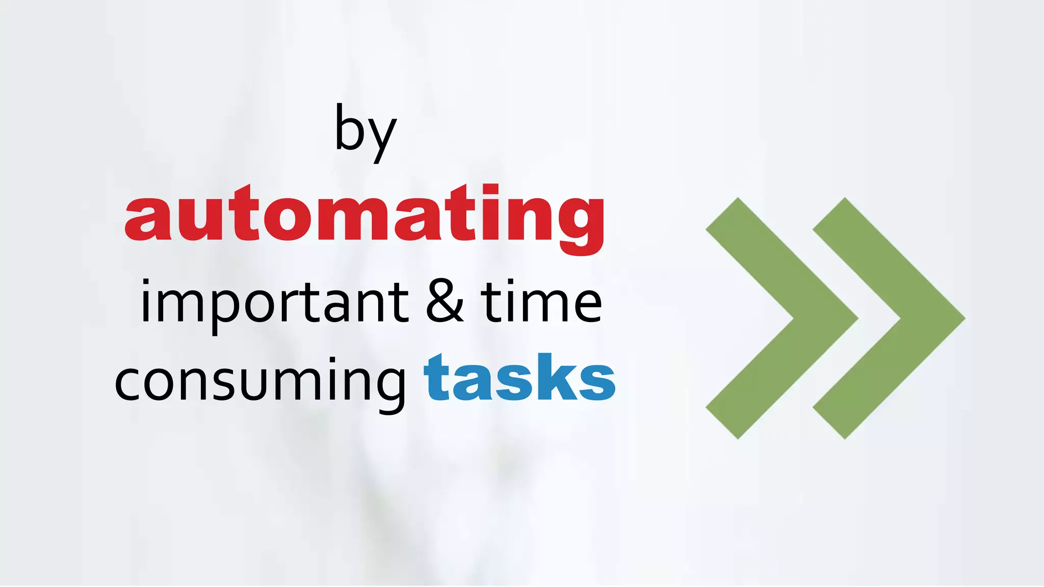 by
automating
important & time
consuming tasks
 