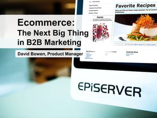 David Bowen, Product Manager
Ecommerce:
The Next Big Thing
in B2B Marketing
 