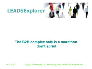 The B2B complex sale is a marathon  don’t sprint 