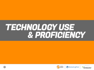 15
SPONSORED BY
TECHNOLOGY USE
& PROFICIENCY
 