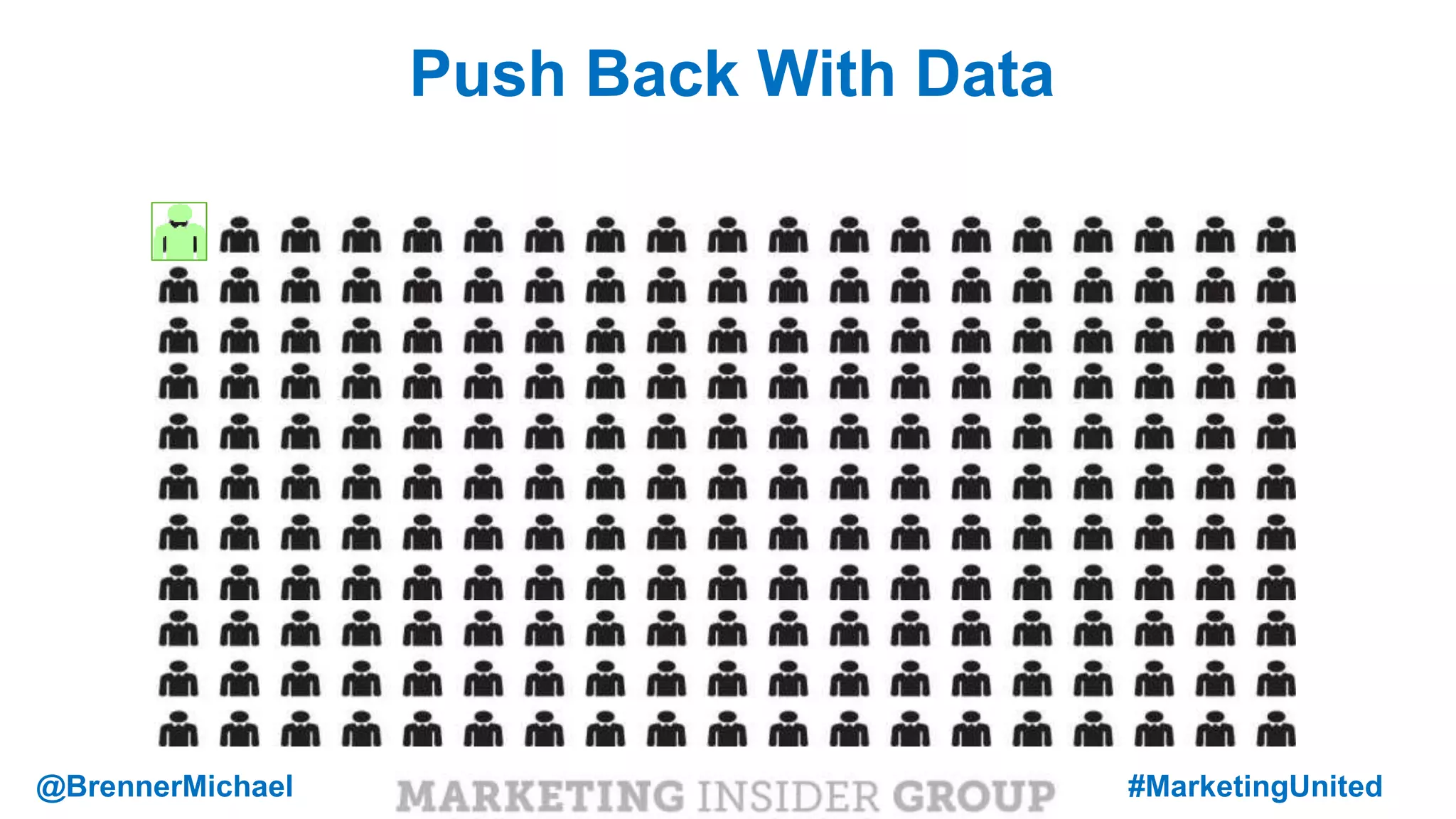 MARKETING INSIDER GROUP
Push Back With Data
@BrennerMichael #MarketingUnited
 