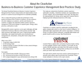 B2B Customer Experience Management Best Practice Study PREVIEW SAMPLE | PDF