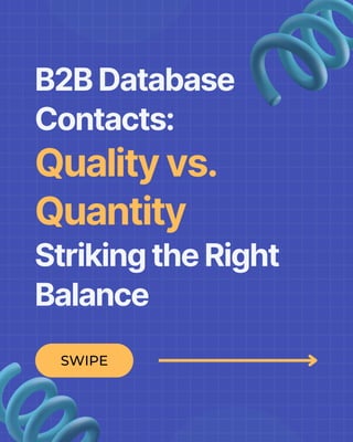 B2B Database
Contacts:
Quality vs.
Quantity
Striking the Right
Balance
SWIPE
 