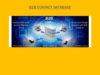 B2B CONTACT DATABASE
 