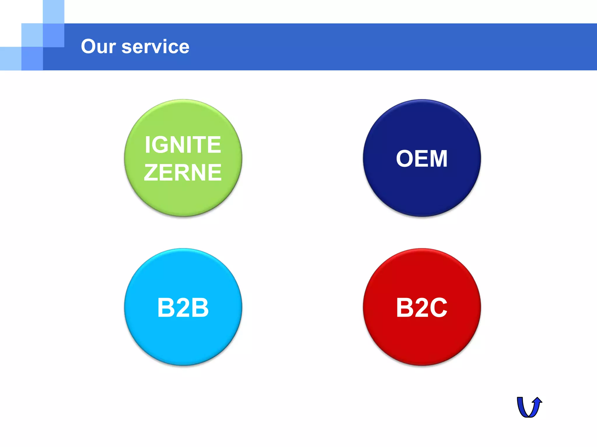 Our service
IGNITE
ZERNE
B2B B2C
OEM
 