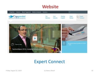 Website
Friday, August 22, 2014 (c) Atanu Ghosh
Expert Connect
10
 