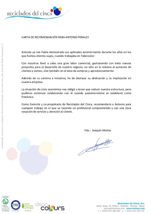 Carta recomendacion Antonio