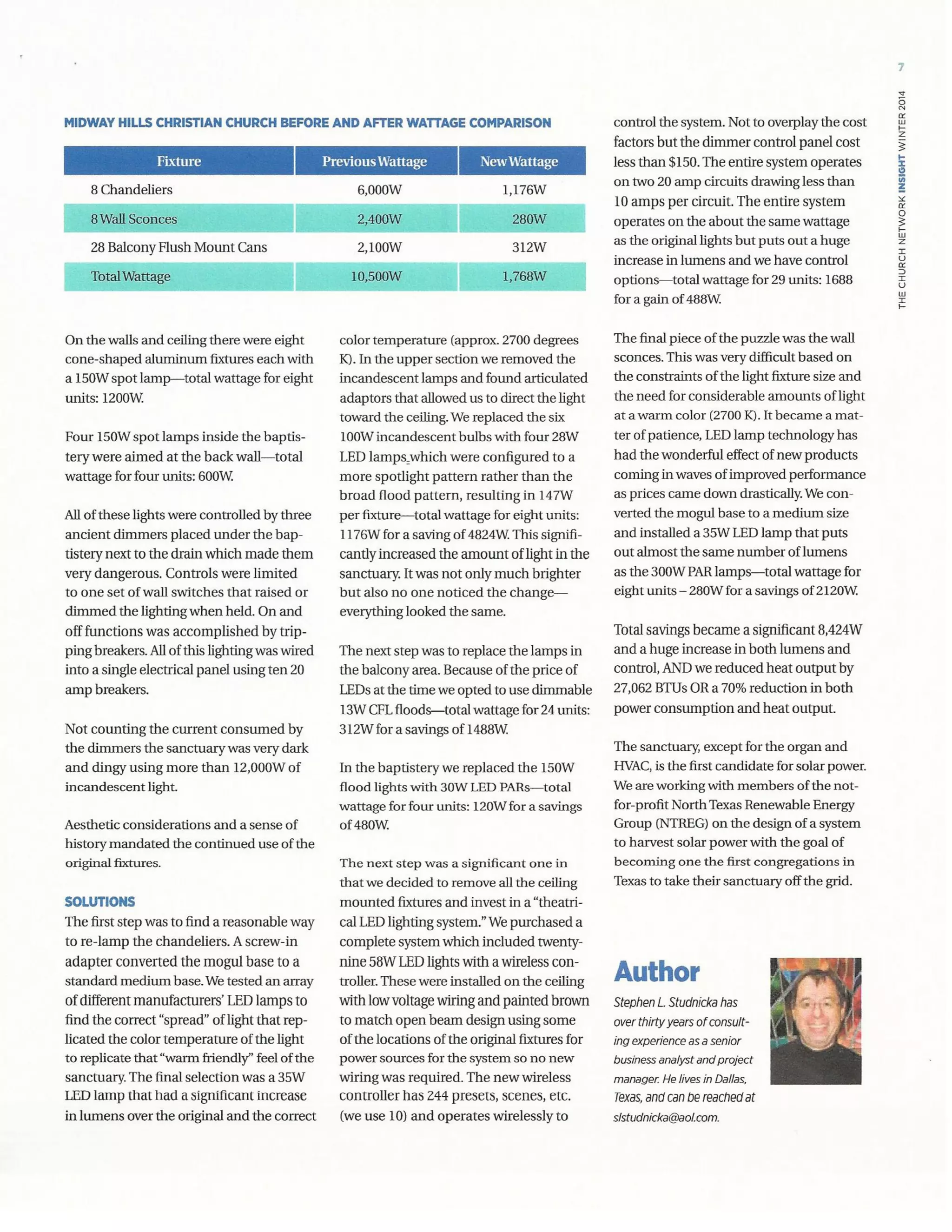 Let There Be Light!  A case study about illumination