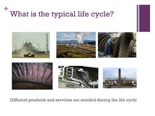+

What is the typical life cycle?

Different products and services are needed during the life cycle

 
