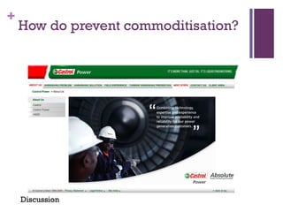 +

How do prevent commoditisation?

Discussion

 