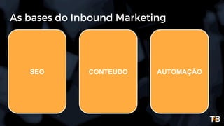 As bases do Inbound Marketing
SEO CONTEÚDO AUTOMAÇÃO
 