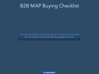 Go to market resources @ fourquadrant.com
B2B MAP Buying Checklist
 