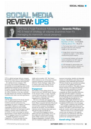 B2B Marketing (2013), Amanda Phillips; Social Media Review: UPS