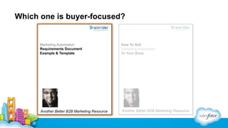 Which one is buyer-focused?

Marketing Automation
Requirements Document
Example & Template

How To Sell
Marketing Automati...