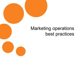 0
Marketing operations
best practices
 