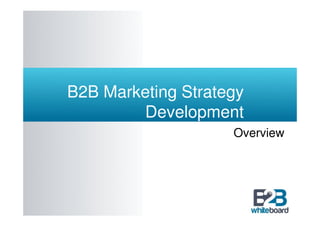 B2B Marketing Strategy
        Development
                    Overview
 