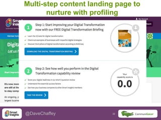 22 22@DaveChaffey
Multi-step content landing page to
nurture with profiling
 