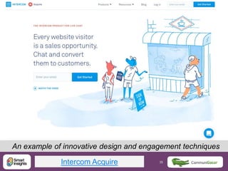 35 35@DaveChaffey
An example of innovative design and engagement techniques
Intercom Acquire
 