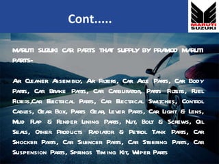 MARUTI SUZUKI CAR PARTS THAT SUPPLY BY PRAMOD MARUTI PARTS-   Air Cleaner Assembly, Air Filters, Car Axle Parts, Car Body ...