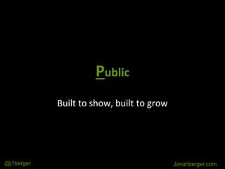 Public
Built to show, built to grow
Jonahberger.com@j1berger
 