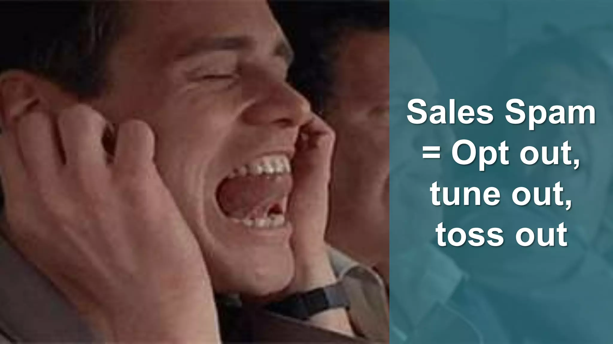 Copyright ©2017, Engagio Inc.
Sales Spam
= Opt out,
tune out,
toss out
 