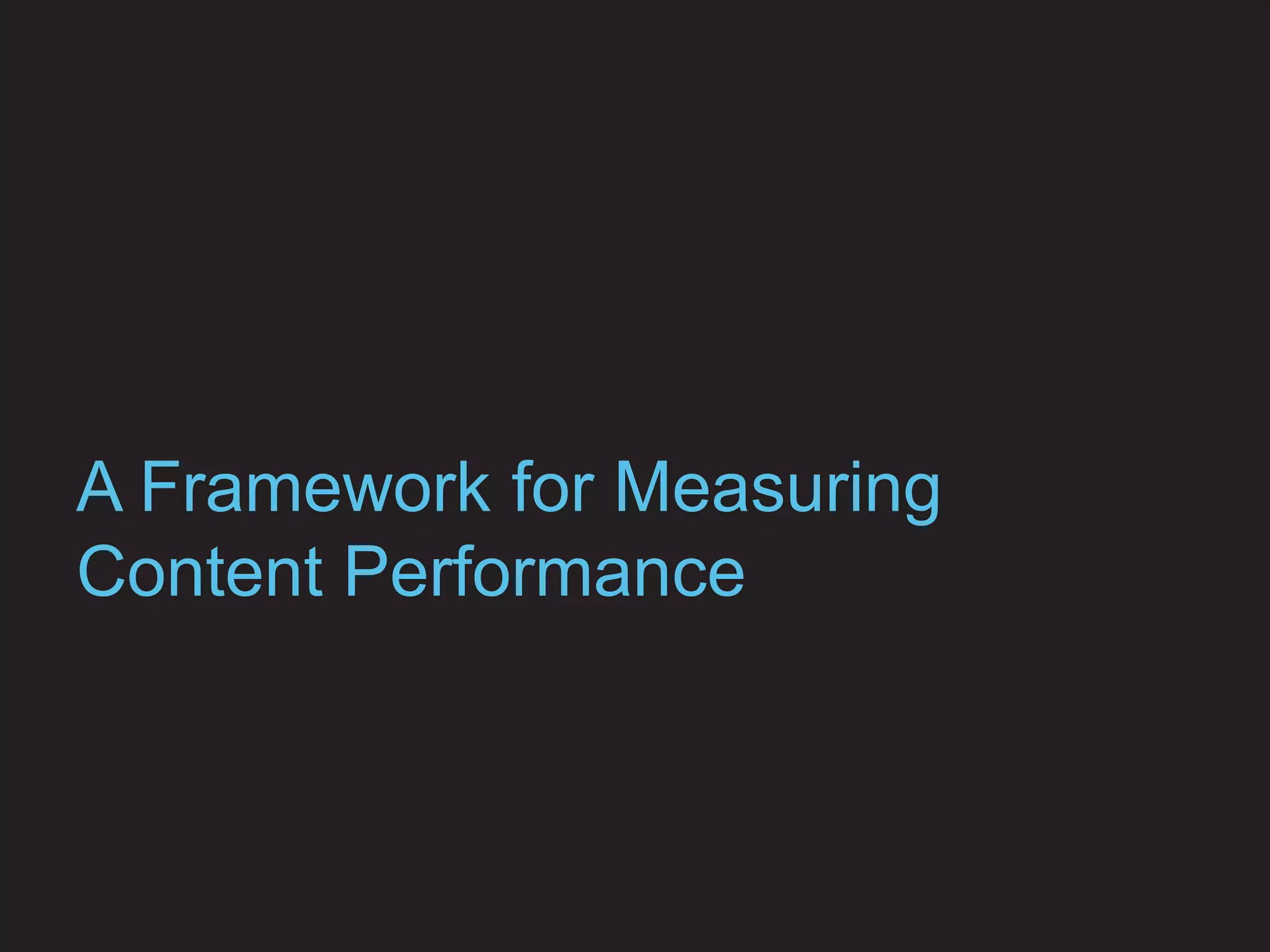 A Framework for Measuring
Content Performance
 