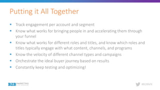#B2BMX
 Track engagement per account and segment
 Know what works for bringing people in and accelerating them through
y...