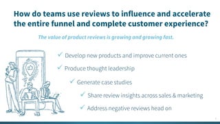 7
How do teams use reviews to influence and accelerate
the entire funnel and complete customer experience?
The value of pr...
