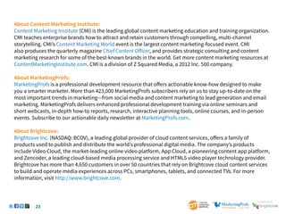 B2B Content Marketing: 2013 Benchmarks, Budgets, and Trends—North America