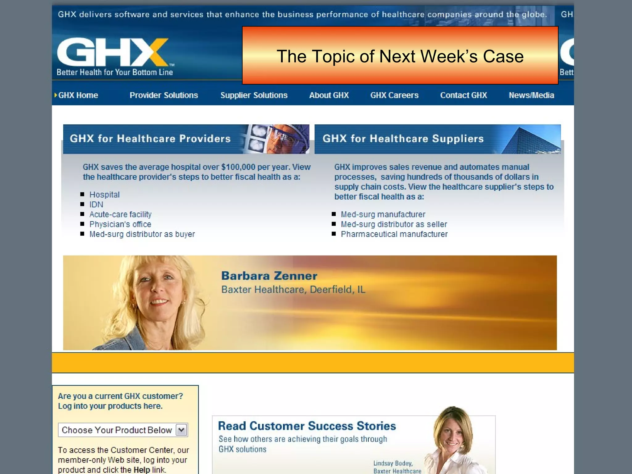 The Topic of Next Week’s Case 