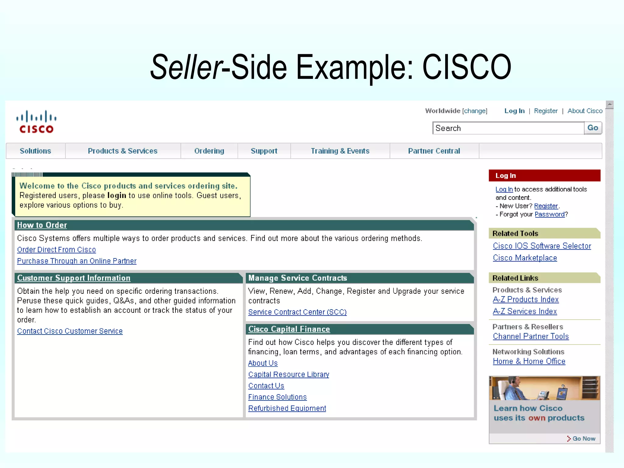 Seller -Side  Example: CISCO 