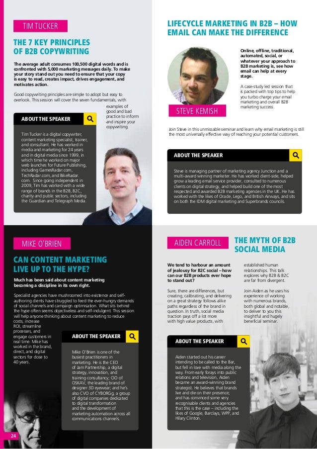 B2B Marketing Expo Show Guide 23; 24.
