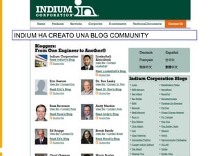 INDIUM HA CREATO UNA BLOG COMMUNITY
 