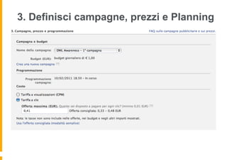 3. Definisci campagne, prezzi e Planning
 