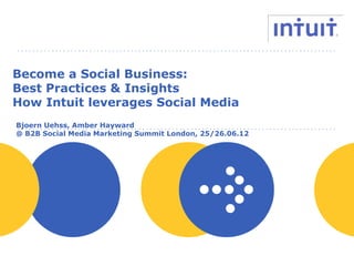 Become a Social Business:
Best Practices & Insights
How Intuit leverages Social Media
Bjoern Uehss, Amber Hayward
@ B2B Social Media Marketing Summit London, 25/26.06.12




                              people
 