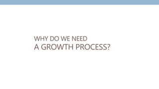 WHY DO WE NEED
A GROWTH PROCESS?
 