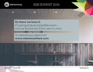 B2B Summit 2016 - Technology industry 