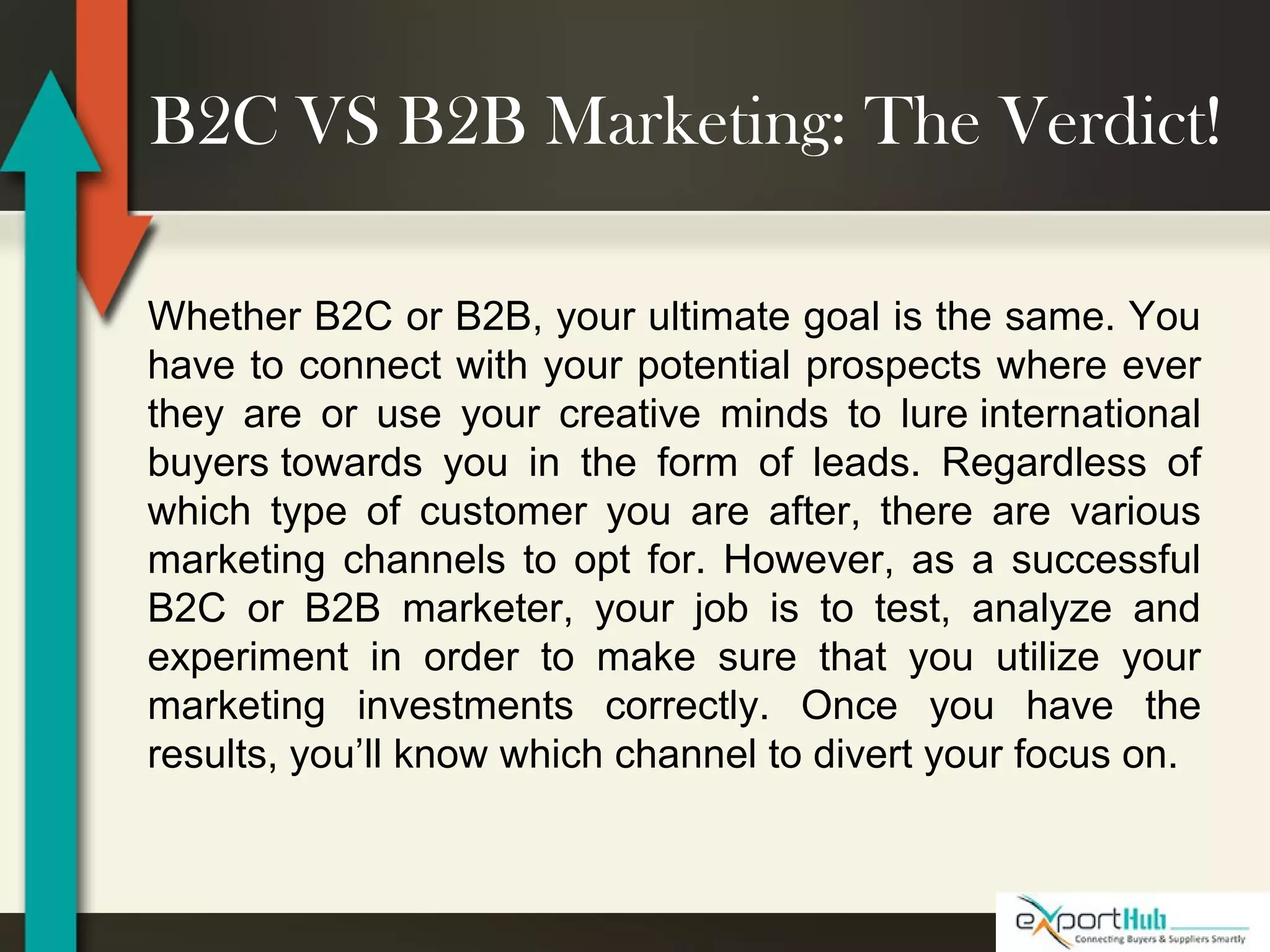 Differences Between B2B vs B2C Marketing | PPT
