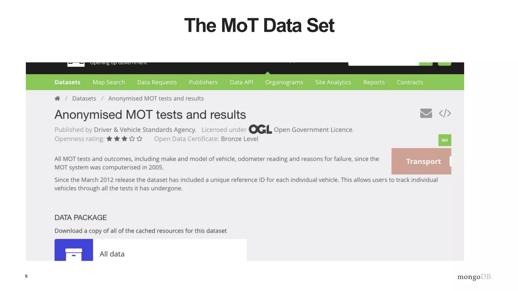9
The MoT Data Set
 