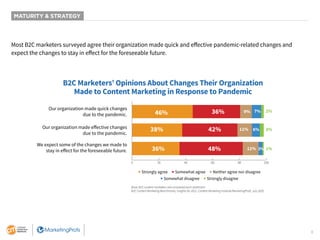8
MATURITY & STRATEGY
Most B2C marketers surveyed agree their organization made quick and effective pandemic-related chang...
