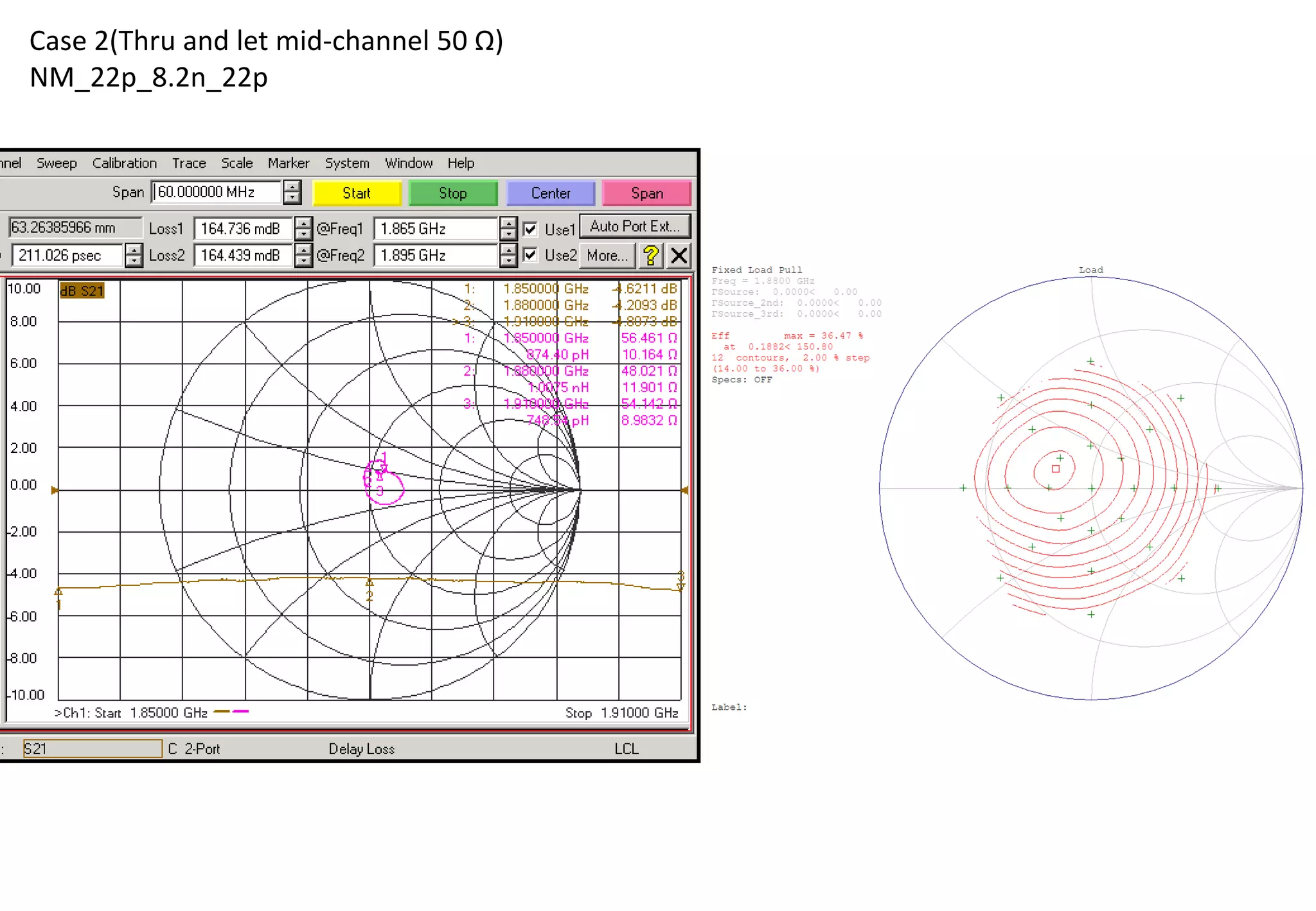 Case 2(Thru and let mid-channel 50 Ω)
NM_22p_8.2n_22p
 