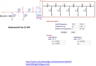 RAL124 = NM
Butterworth Tee LC HPF
http://www.calculatoredge.com/electronics/bw%2
0tee%20high%20pass.htm
 