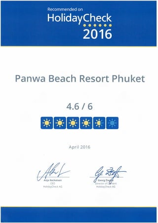 Certificated Holiday Check 2016