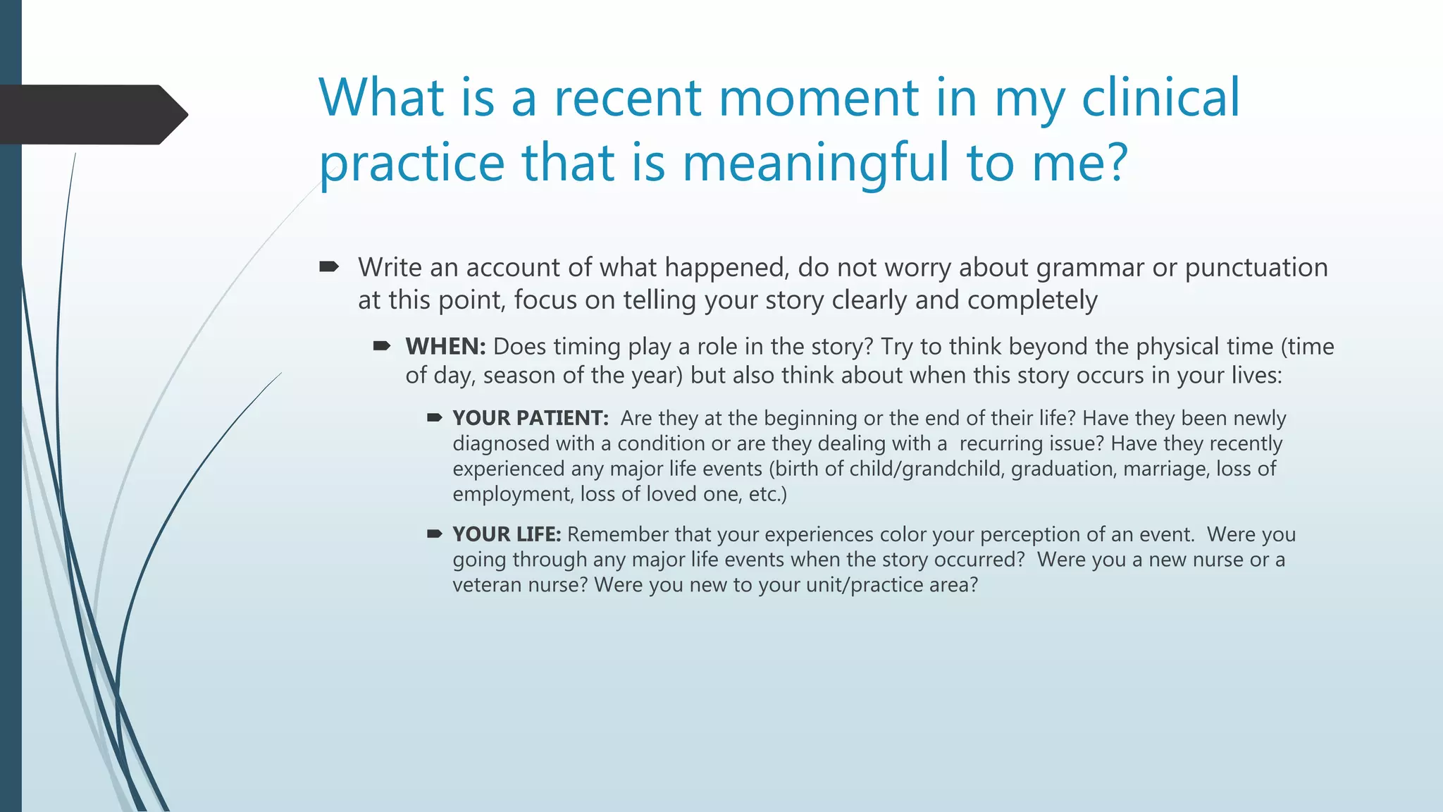 writing a clinical exemplar