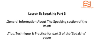 B2 First Certificate: FCE Speaking Course | PDF