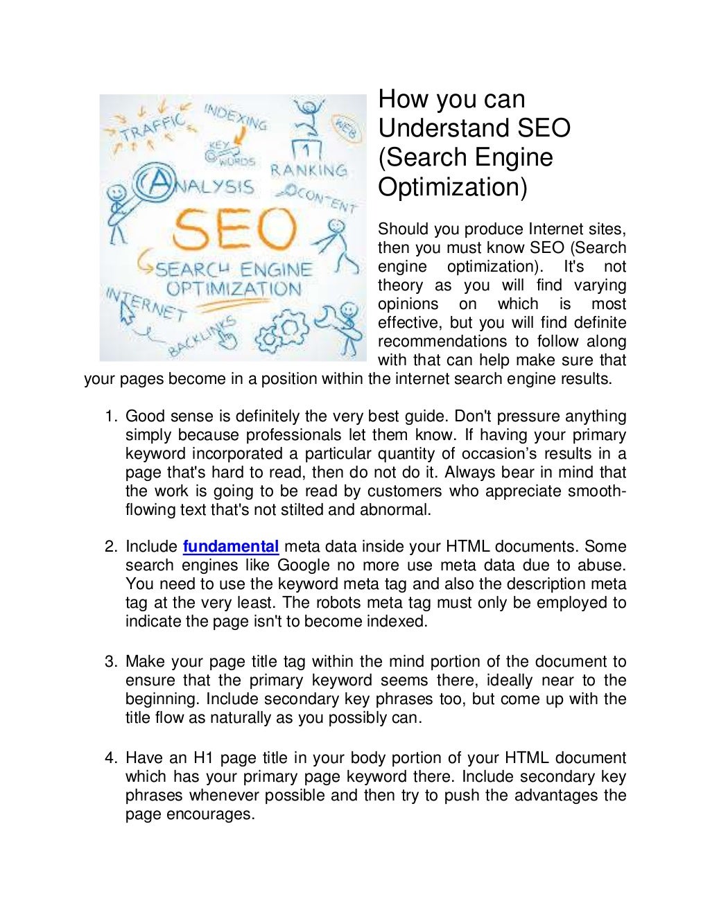 How you can Understand SEO