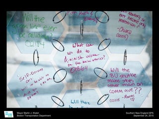 Mayor Martin J. Walsh
Boston Transportation Department
Southern New England APA
September 24, 2015
 