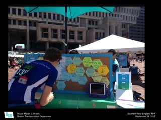 Mayor Martin J. Walsh
Boston Transportation Department
Southern New England APA
September 24, 2015
 