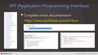 Backblaze B2 Cloud Storage Overview | PDF